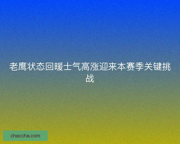 老鹰状态回暖士气高涨迎来本赛季关键挑战